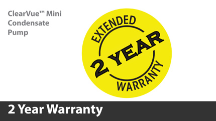 ClearVue™ Mini has a dependable, extended 2 year warranty.