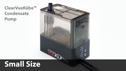 ClearVueKübe™ is small (only 4” long x 2.5” wide x 6” high) and is designed to fit inside ductless system trunking or directly under the unit itself.